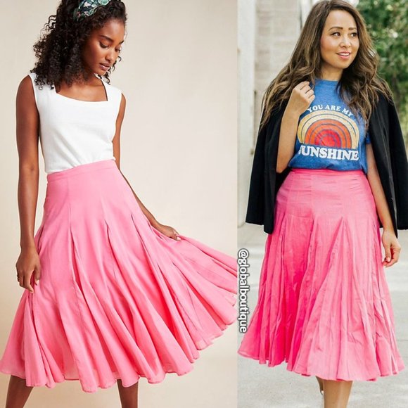 NWT, Anthropologie Tiered Flounced Ruffled Midi Skirt - Picture 8 of 15